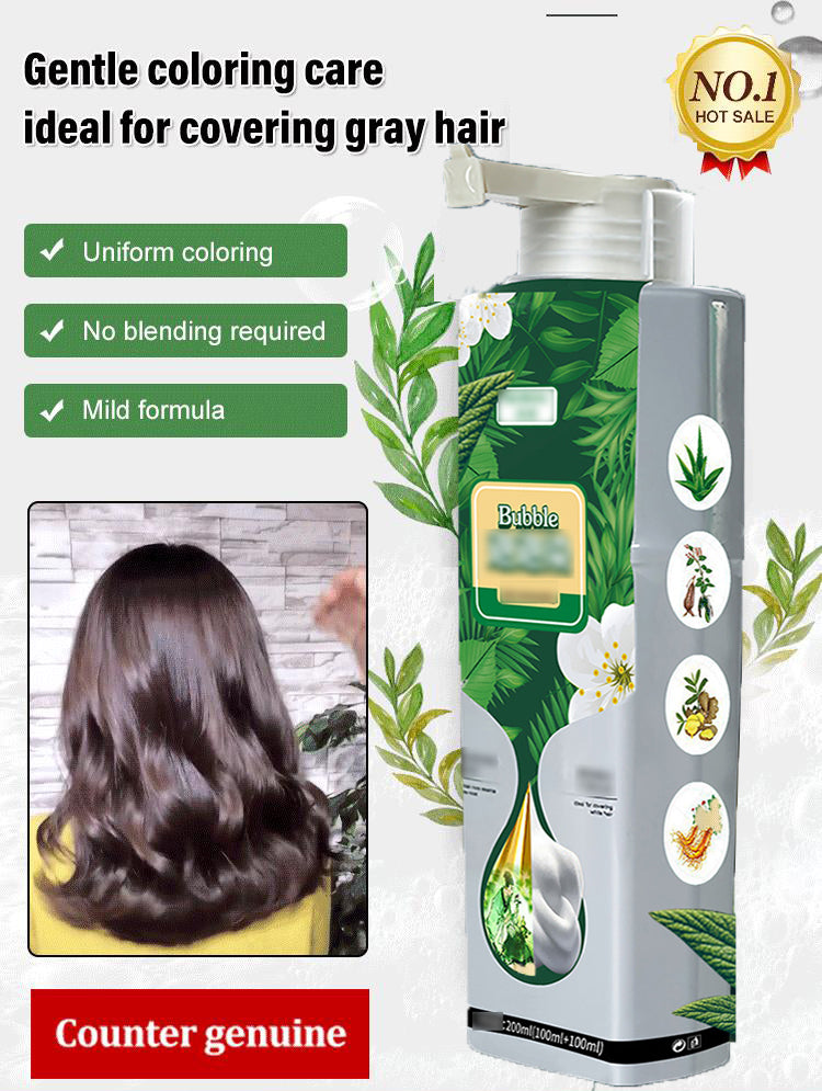 Extraits de plantes pures pour la coloration des cheveux gris Bubble Hair Dye
