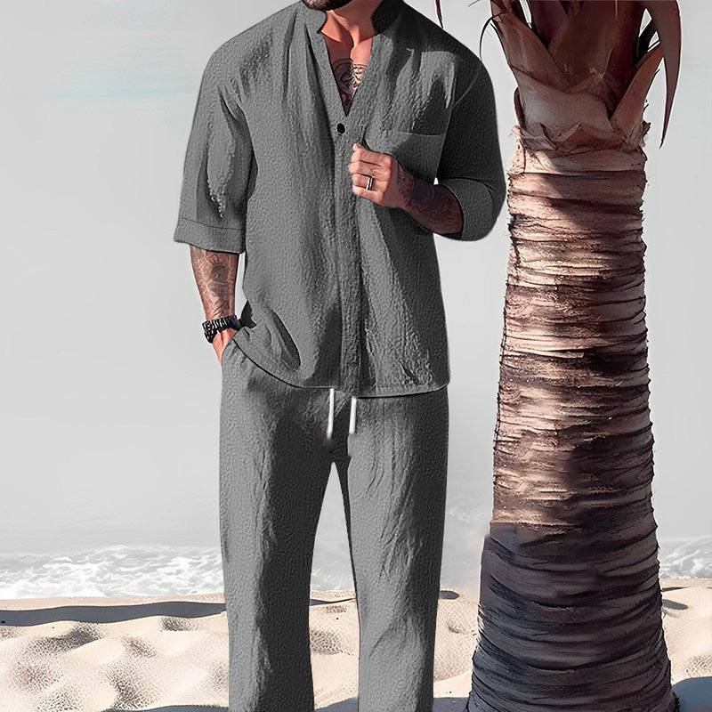 🌿💧Ensemble deux pièces en coton pour hommes : haut et pantalon