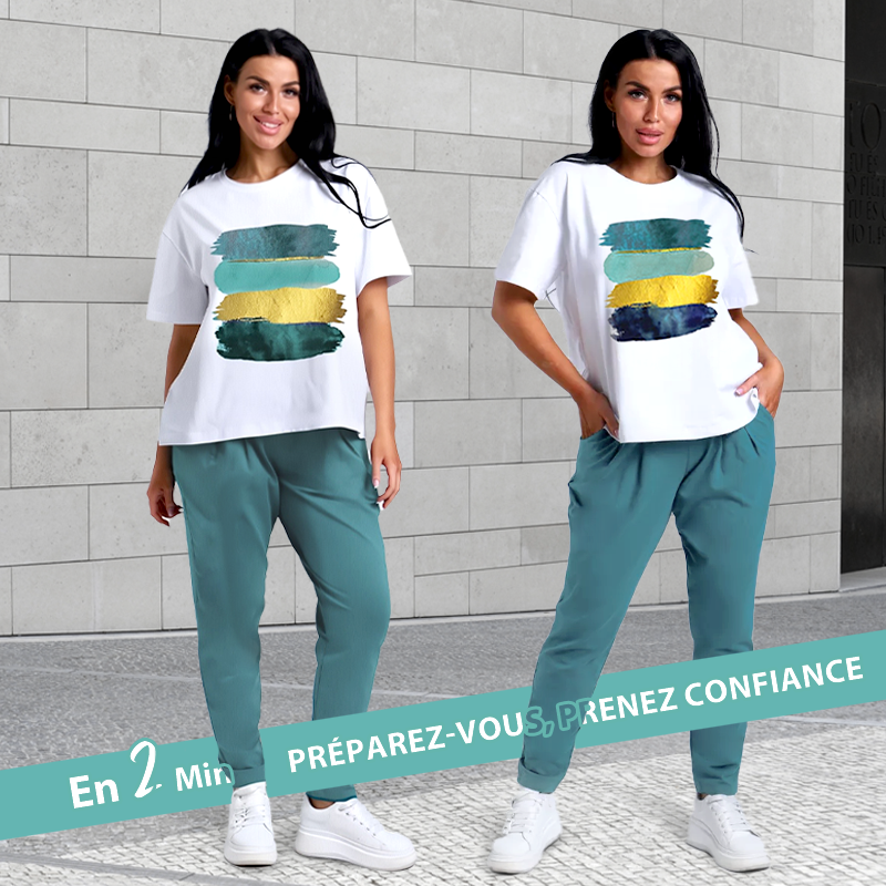 🔥🔥Livraison à domicile 🚚 Ensemble 2 pièces simple et décontracté à la mode