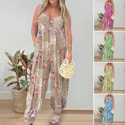🔥Nouveaux produits de printemps🔥Combinaison ample à imprimé patchwork Cooper✨