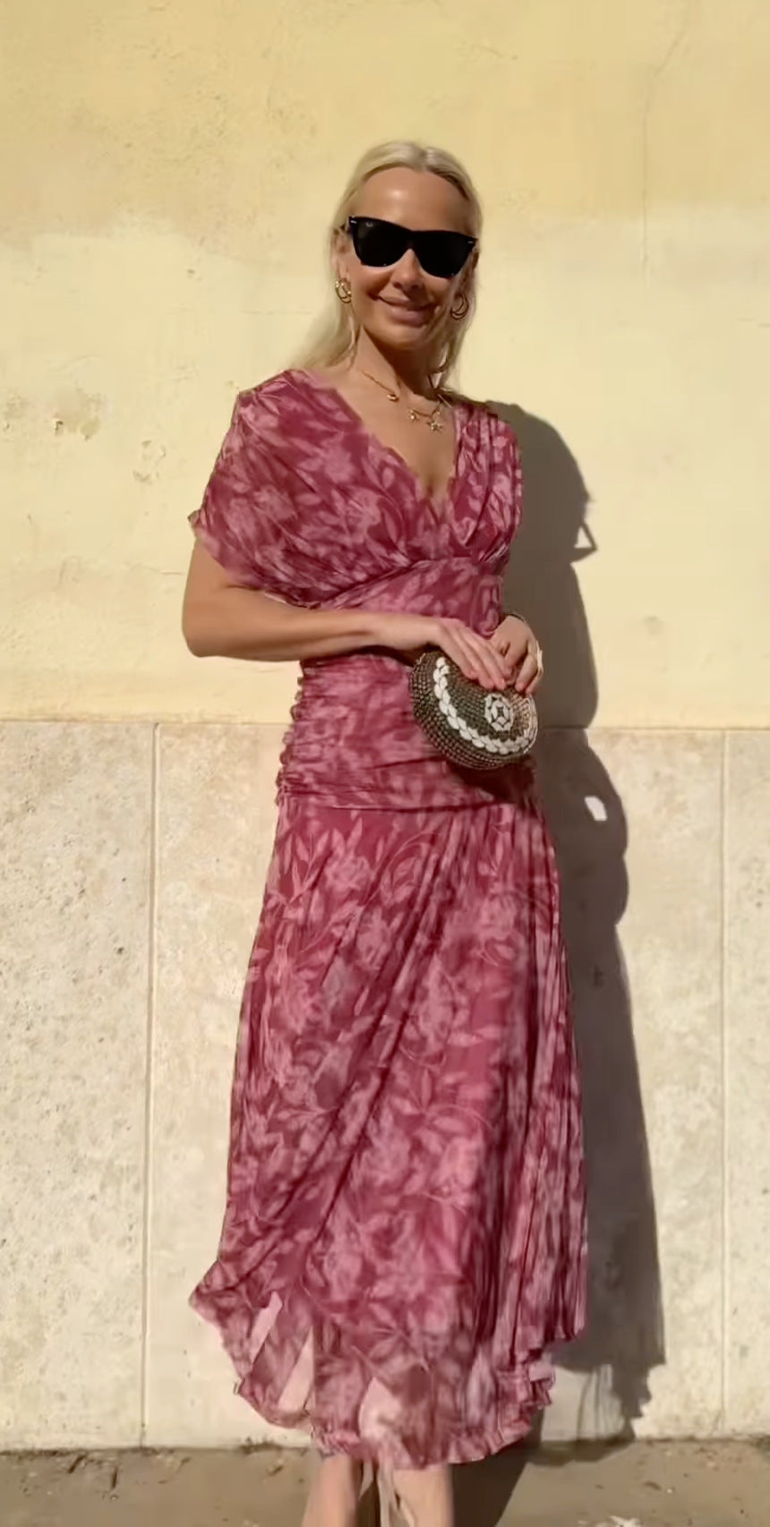 🎁 Vente chaude 50% de réduction 🔥 Robe imprimée à col V hors épaule pour femmes