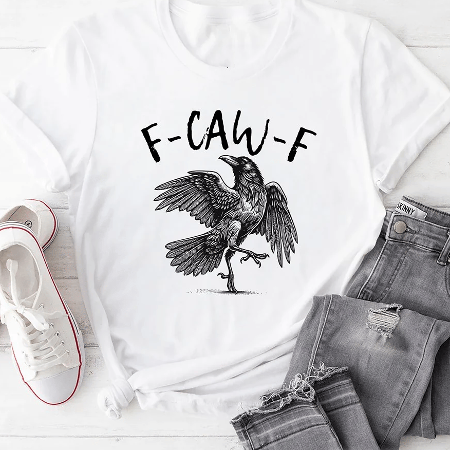 ✨T-shirt graphique humoristique avec corbeau – Dites-le avec un croassement !
