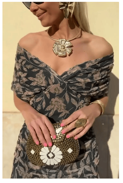 🎁 Vente chaude 50% de réduction 🔥 Robe imprimée à col V hors épaule pour femmes