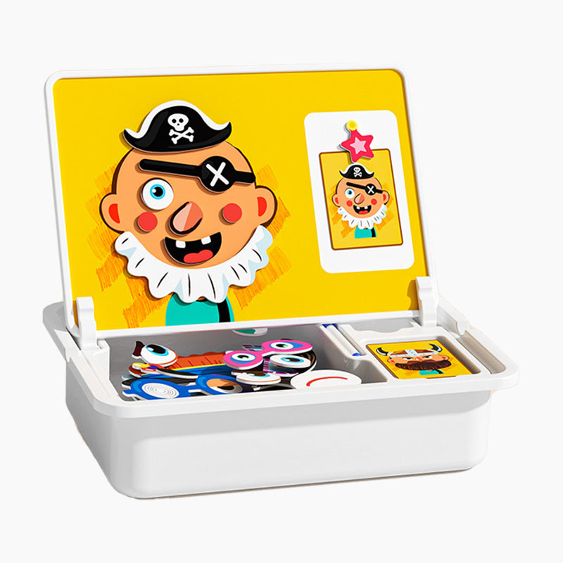 Boîte à puzzle magnétique pour enfants avec jeu et planche à dessi