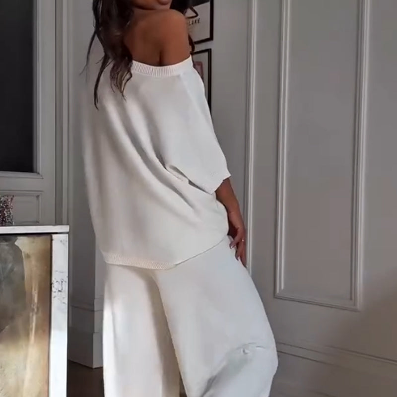 💕58 % de réduction💕Ensemble deux pièces - Top et pantalon asymétriques décontractés pour femmes