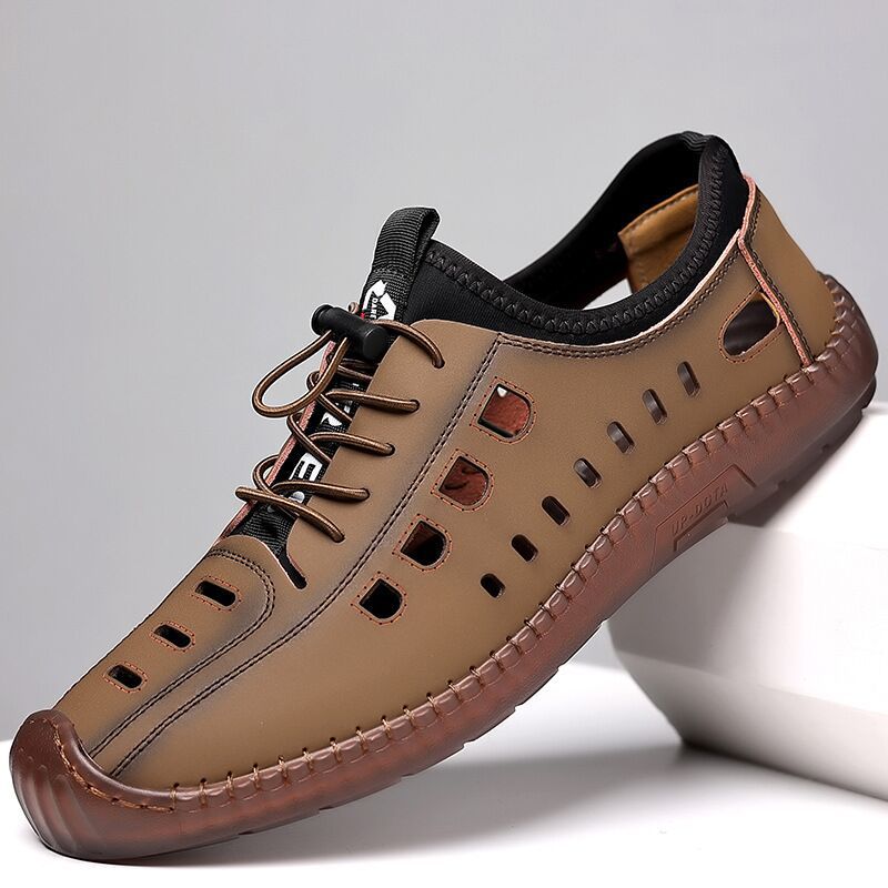 Chaussures de randonnée creuses en cuir souple