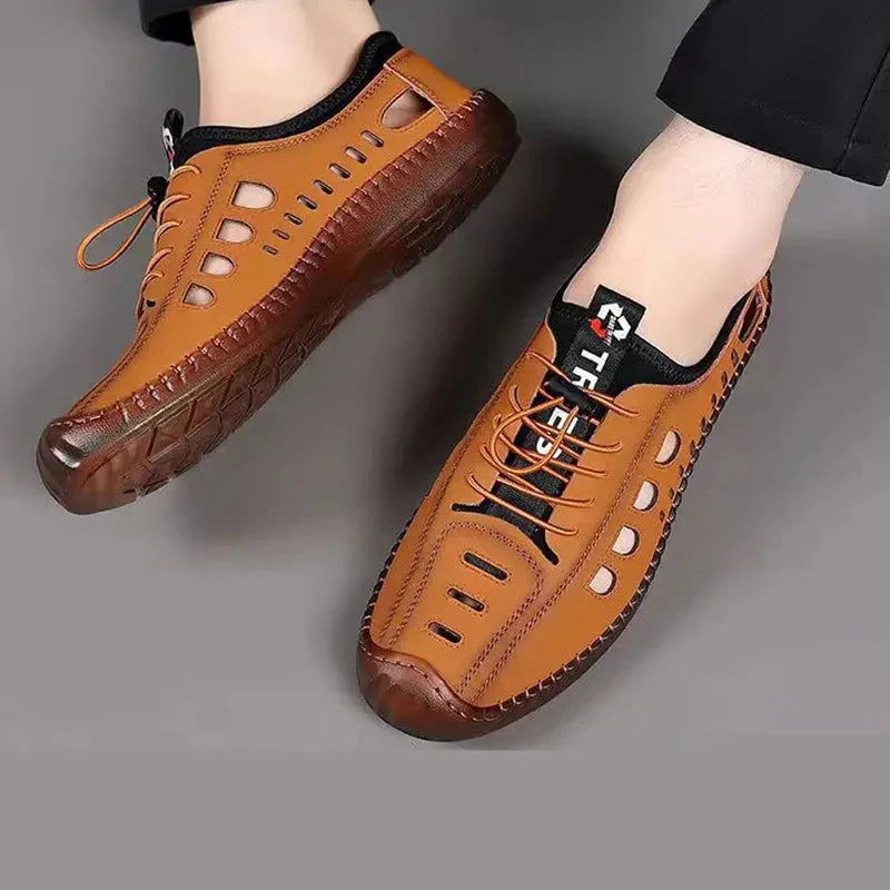 Chaussures de randonnée creuses en cuir souple