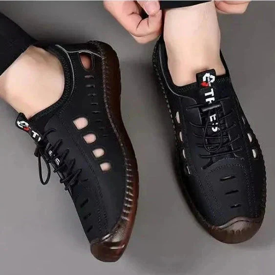 Chaussures de randonnée creuses en cuir souple
