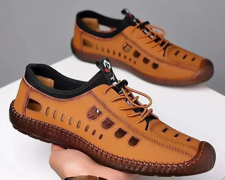 Chaussures de randonnée creuses en cuir souple