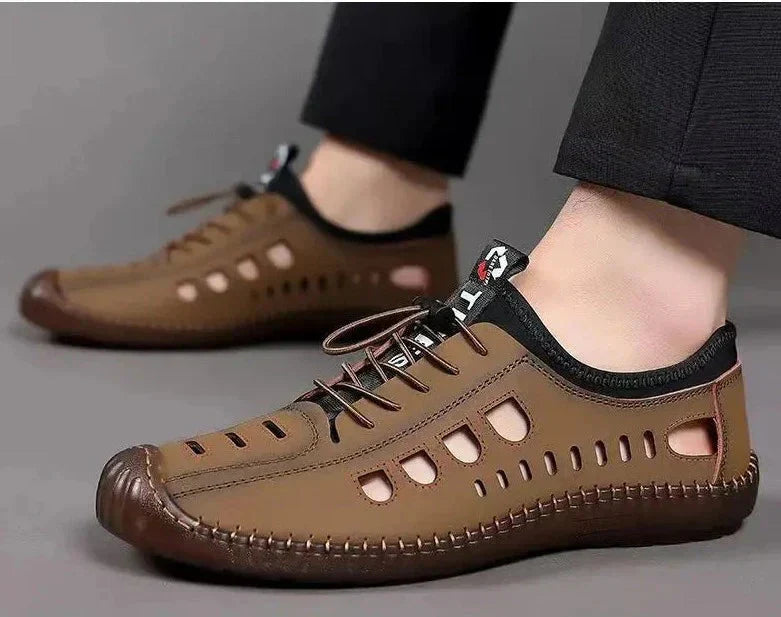 Chaussures de randonnée creuses en cuir souple
