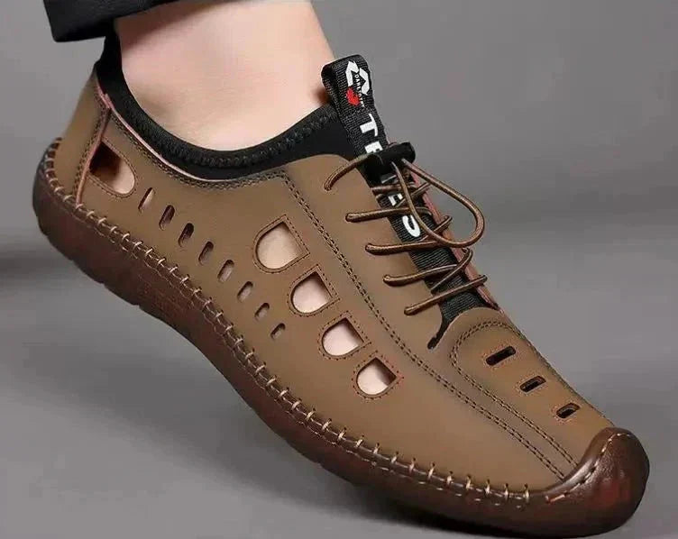 Chaussures de randonnée creuses en cuir souple