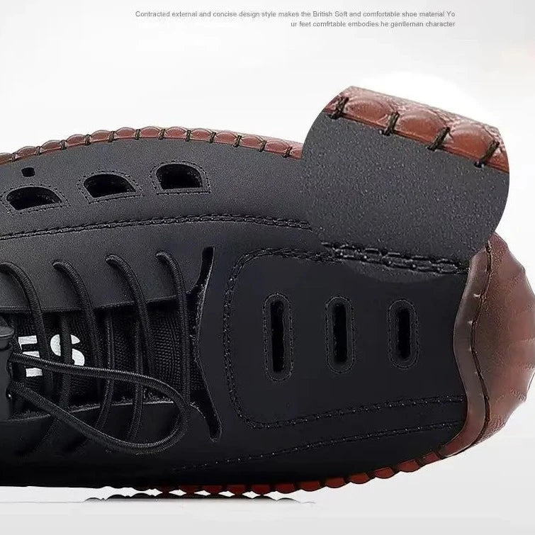 Chaussures de randonnée creuses en cuir souple
