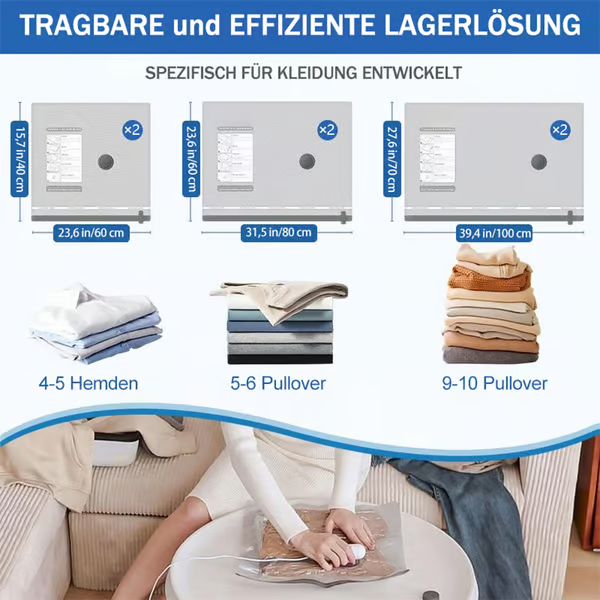 🔥Hot Sale 50% Off🔥6 paquets de sacs de compression sous vide électriques USB - Gagnez de l'espace, voyagez léger !