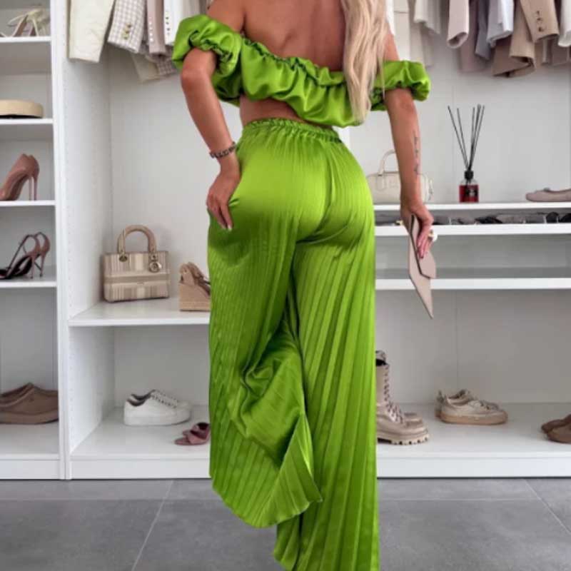 🔥 50% de réduction 🔥Ensemble deux pièces - Top sexy et pantalon large
