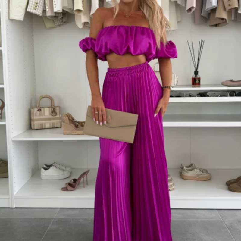 🔥 50% de réduction 🔥Ensemble deux pièces - Top sexy et pantalon large