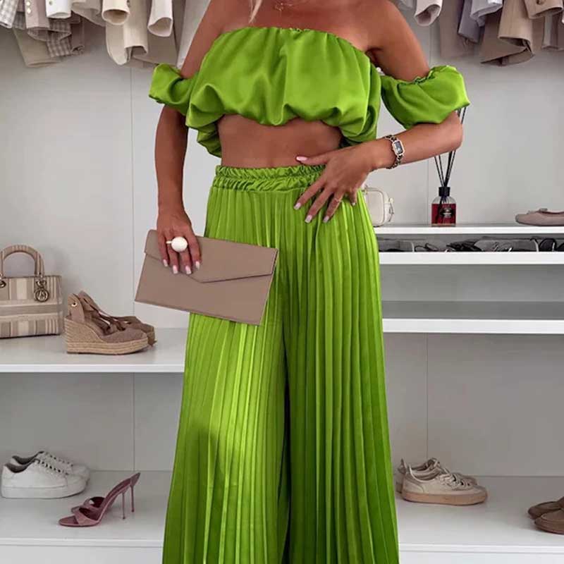 🔥 50% de réduction 🔥Ensemble deux pièces - Top sexy et pantalon large