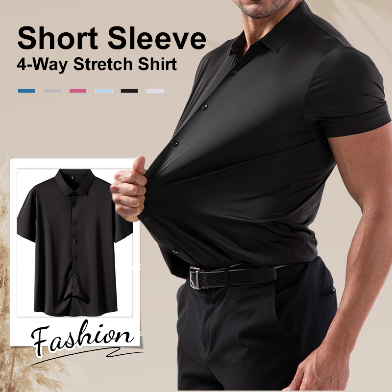 👕Chemise homme à manches courtes, extensible dans les 4 sens