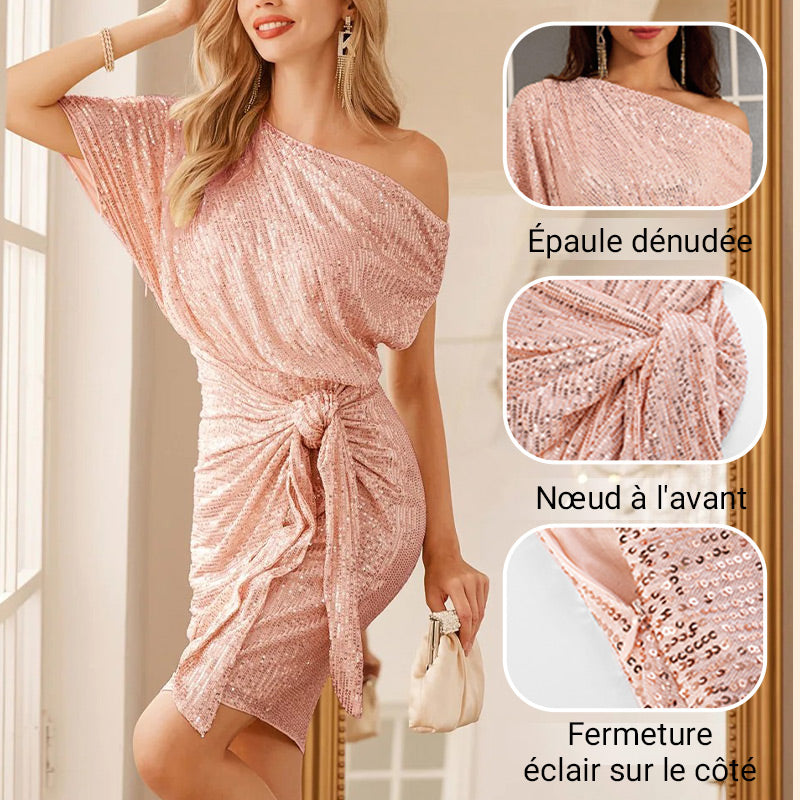 Robe de Soirée à Paillettes Brillantes pour Femmes