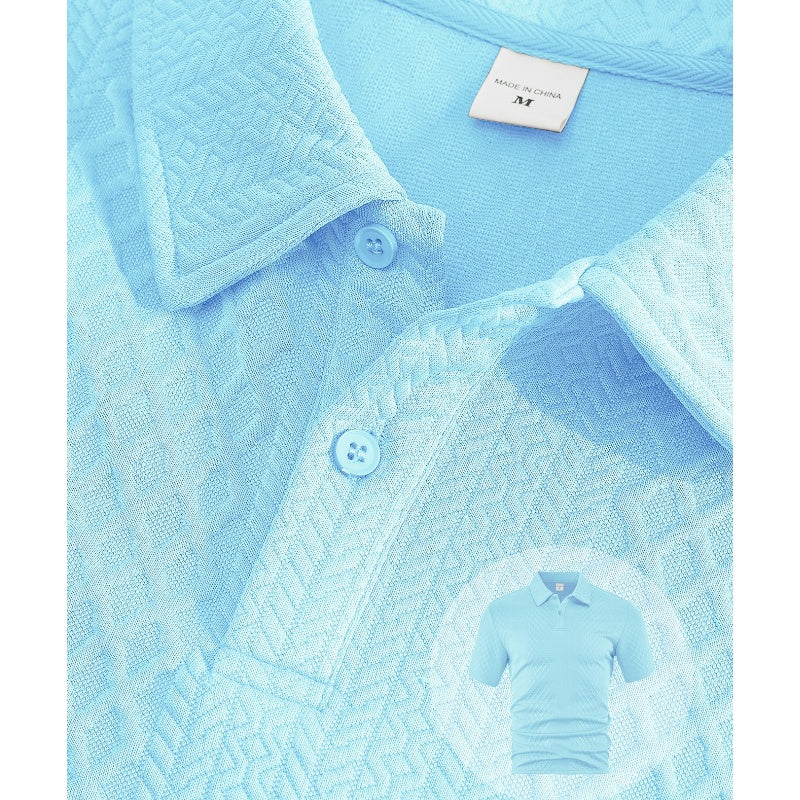 💪Ensemble 2 pièces pour homme : haut à col rabattu et manches courtes à motif losange et short à cordon