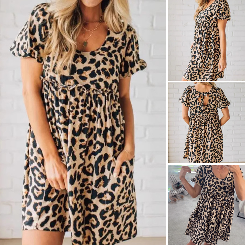 đž50% de rĂ©ductionđžRobe Mini LĂ©opard DĂ©contractĂ©e pour Femme