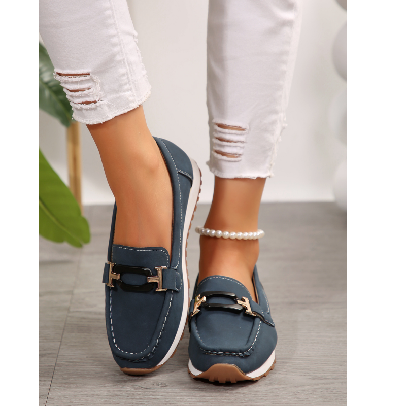 đ„Mocassins dĂ©contractĂ©s Ă semelle Ă©paisse et Ă dessus en daim