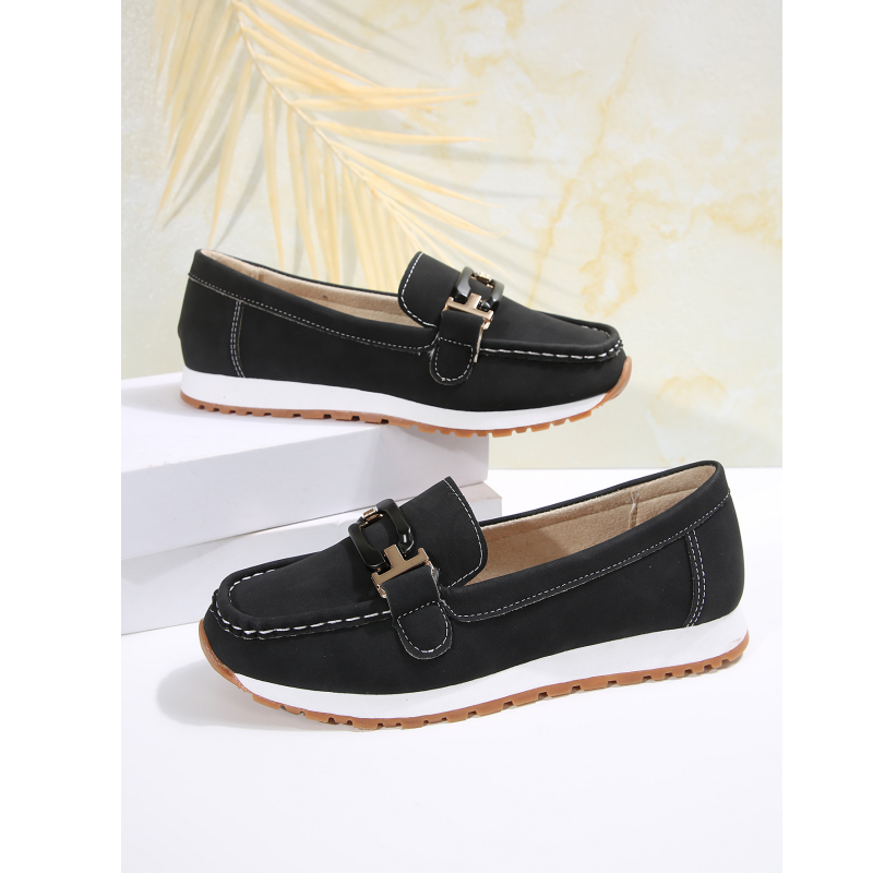 đ„Mocassins dĂ©contractĂ©s Ă semelle Ă©paisse et Ă dessus en daim