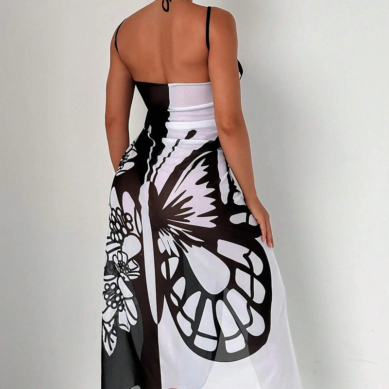 Cover-up de maillot de bain pour femme avec motif de papillons