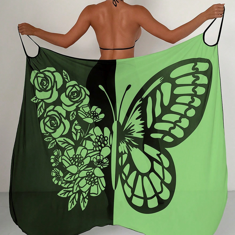 Cover-up de maillot de bain pour femme avec motif de papillons