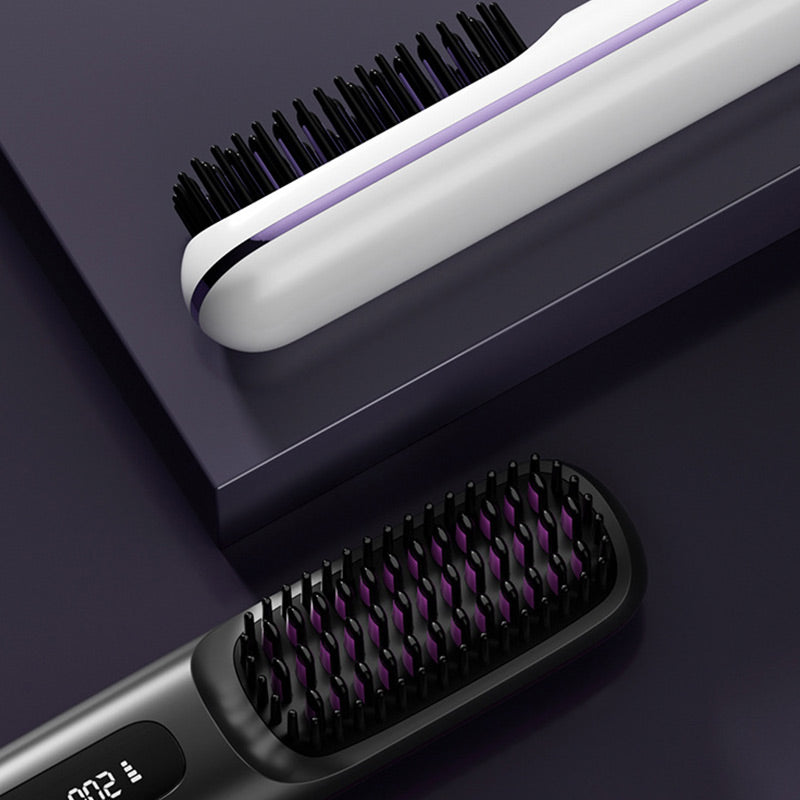 ✨50% de réduction🌸Peigne chauffant sans fil en céramique à lisser les cheveux
