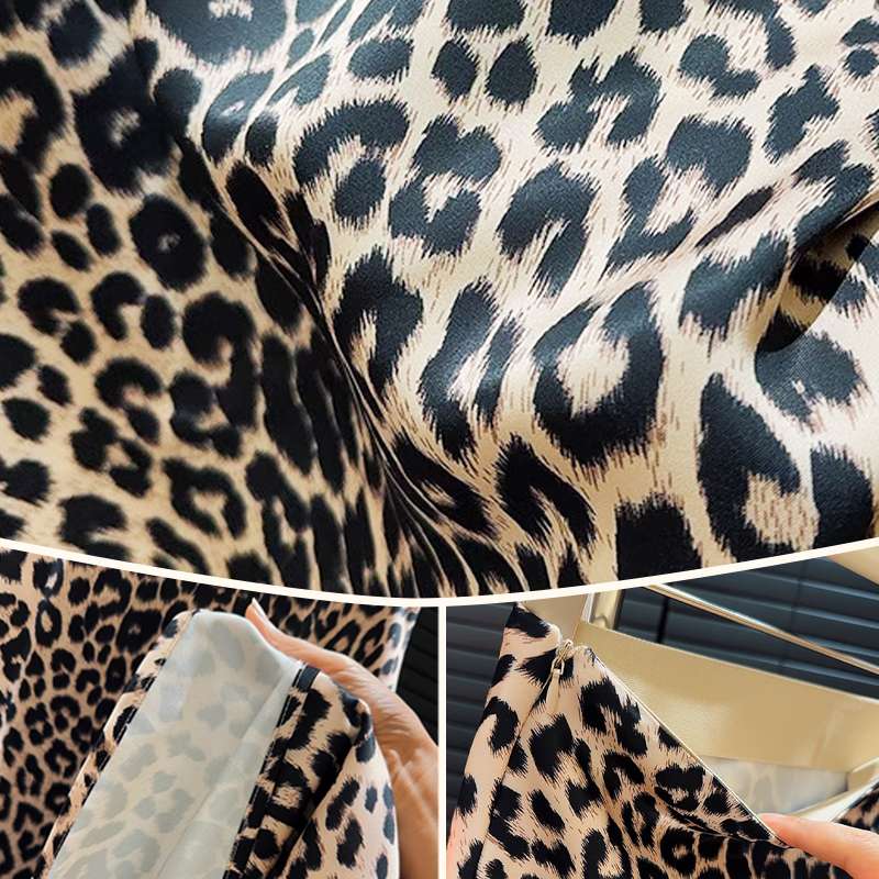 Jupe longue sexy taille haute imprimée léopard succès