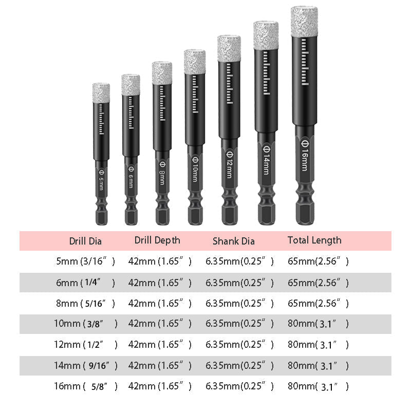 🎁Durée limitée 50 % de réduction✨Forets à Queue Hexagonale pour Marbre / Carrelage / Pierre🔧