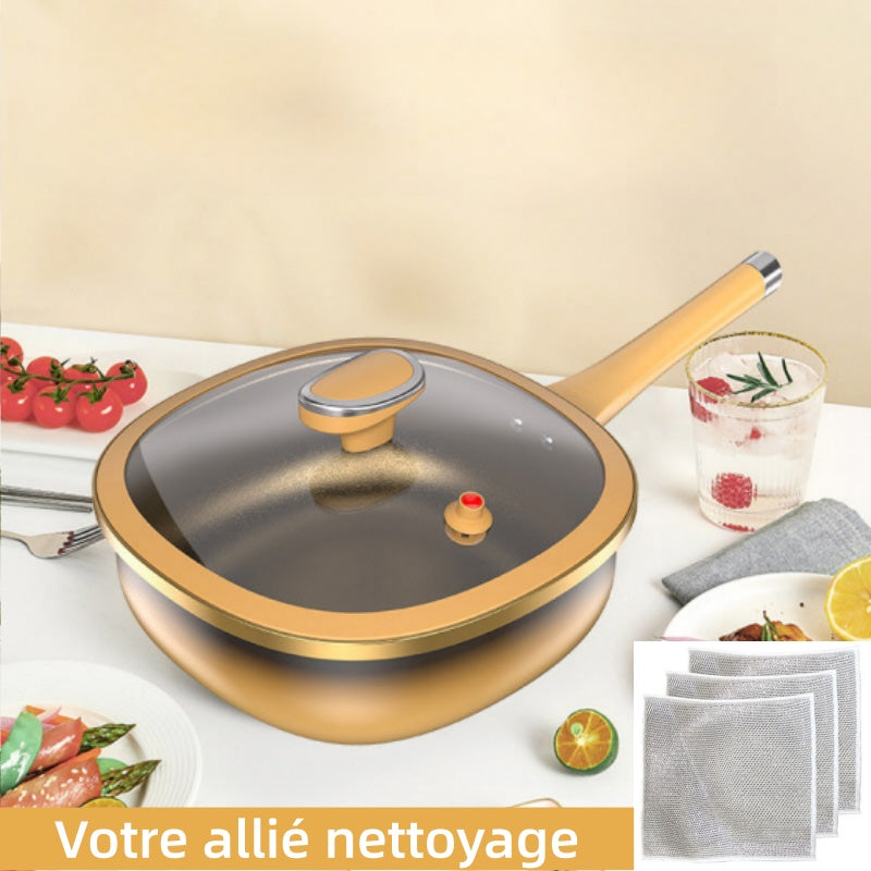 🔥 50 % DE RÉDUCTION ! 🍳✨ Pot anti-adhésif en alliage de titane de 12 pouces avec couvercle 🍲💫