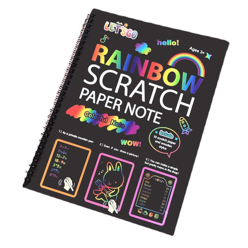 Carnet créatif d'art à gratter arc-en-ciel