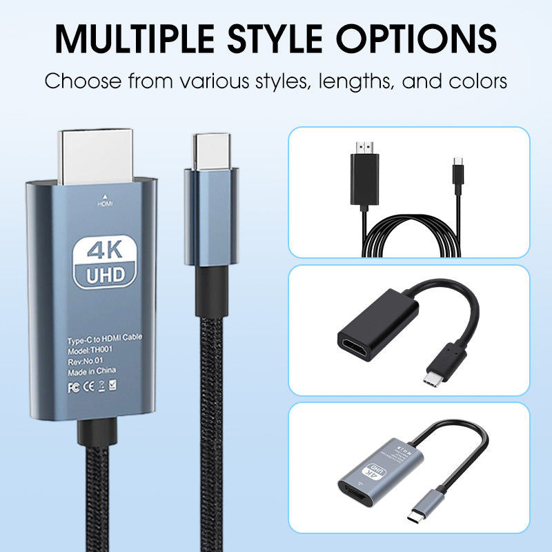 Adaptateur d'affichage 4K HD Type-C vers HDMI