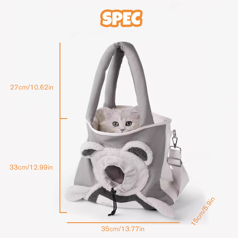 🐻🐾 Sac de Transport Nounours pour Animal – Design Tête à l'Air, Toile Confortable & Sécurisé pour Chats/Chiens Jusqu'à 4kg (Parfait pour l'Aventure !)