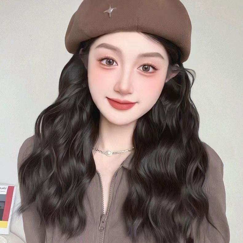 Béret vintage avec extension de cheveux naturels