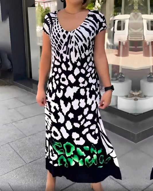 💖 Vente limitée -50% 💖 Robe décontractée à manches courtes imprimée