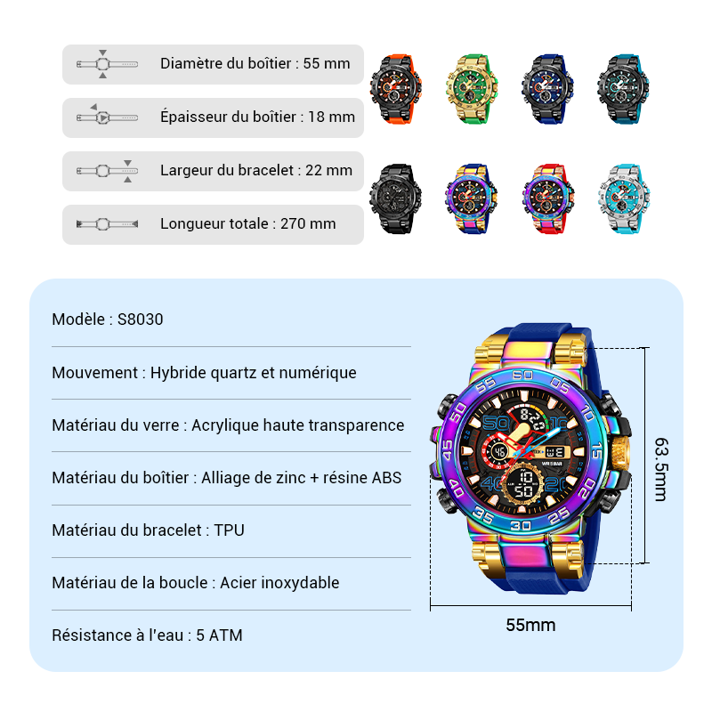 ⌚50 % DE RÉDUCTION✨Montre LED multifonctionnelle🌟Écran numérique étanche, 7 modes sportifs avec surveillance du sommeil🔋