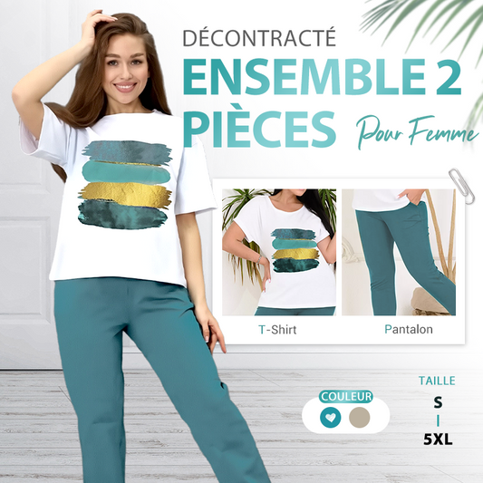🔥🔥Livraison à domicile 🚚 Ensemble 2 pièces simple et décontracté à la mode