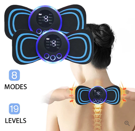 Masseur Portable avec 8 Modes et Écran LCD - Mini Stimulateur Musculaire pour Soulagement de la Douleur