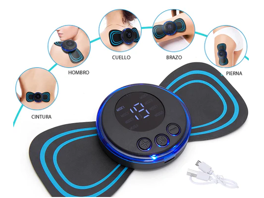 Masseur Portable avec 8 Modes et Écran LCD - Mini Stimulateur Musculaire pour Soulagement de la Douleur