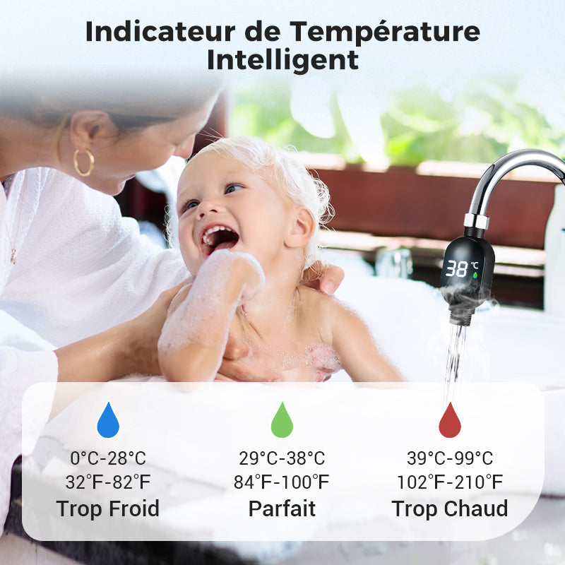 🔥 50% DE RÉDUCTION ! ✨ Thermomètre Numérique de Douche - Écran LCD Rétroéclairé, Mesure Instantanée, Alerte Précise 🚿💧