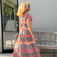 ✨2025 Meilleures ventes💖Robe sans manches à col en V pour femmes, motif vintage à rayures