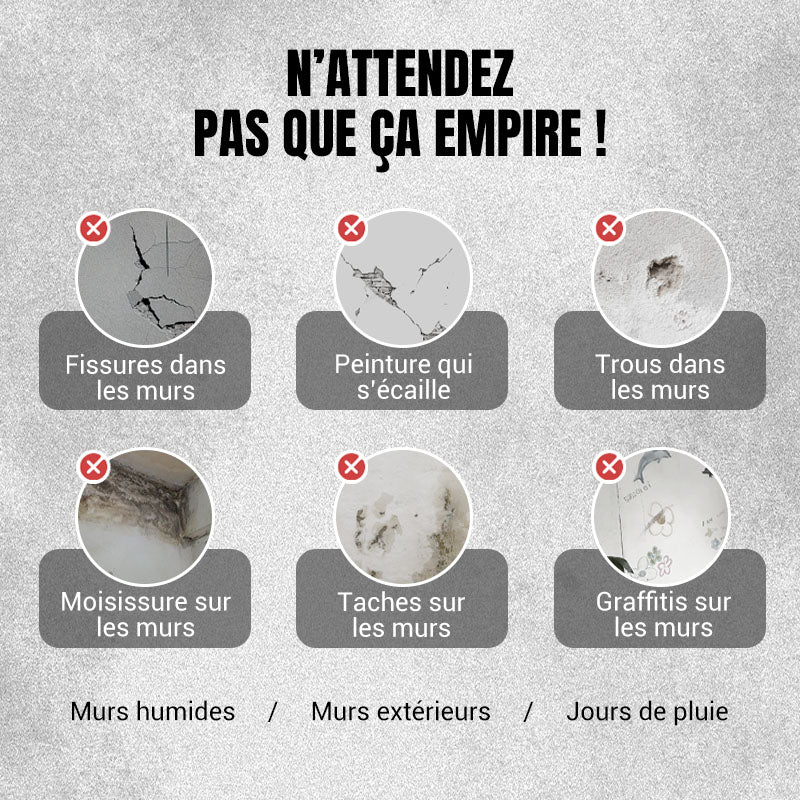 🏆Livraison limitée dans le temps papier abrasif + grattoir🔥Pâte de réparation murale imperméable et résistante à la moisissure✨