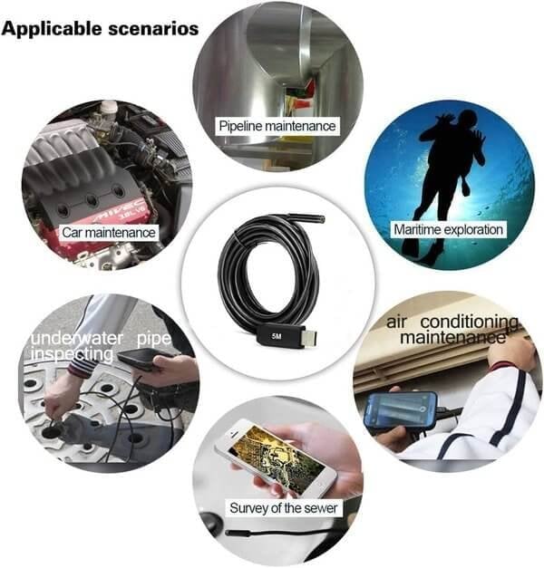 💡50 % DE RÉDUCTION🔥Caméra endoscopique douce Magic Wifi😍Sonde ultrafine 7 mm, étanche IP67, 6 LED réglables & compatible 3 en 1📱🔧