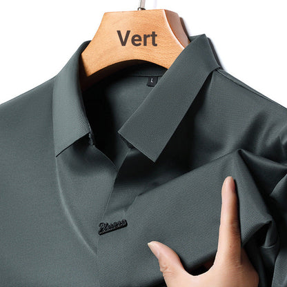 🔥 T-shirt décontracté à revers pour homme, respirant et infroissable