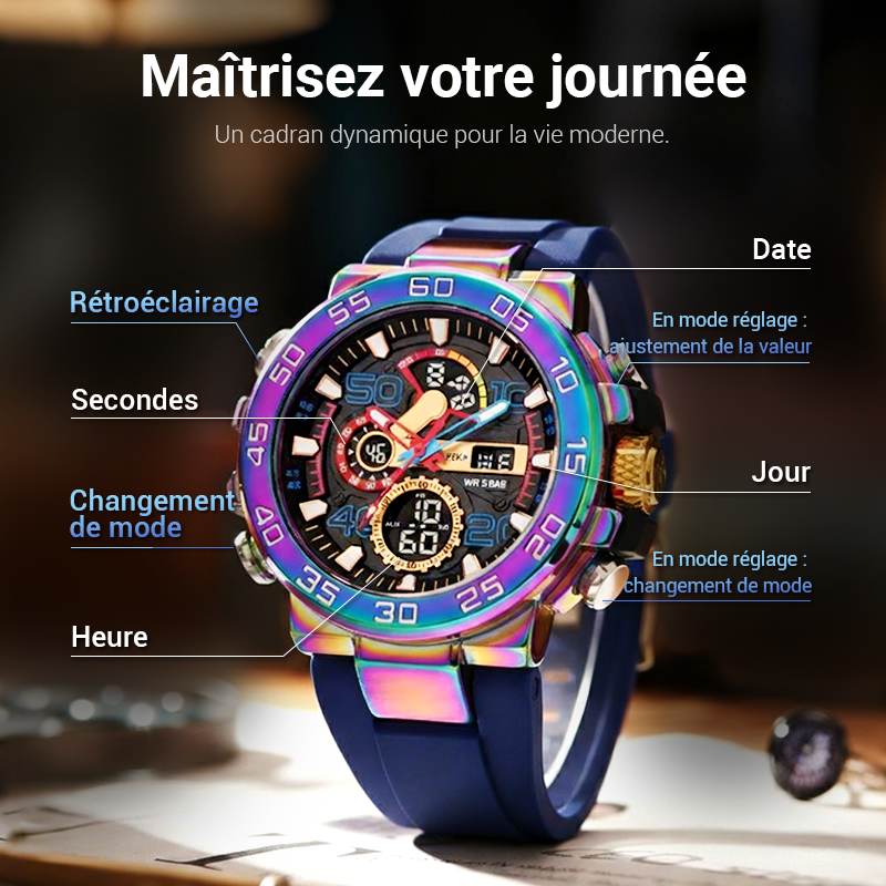 ⌚50 % DE RÉDUCTION✨Montre LED multifonctionnelle🌟Écran numérique étanche, 7 modes sportifs avec surveillance du sommeil🔋