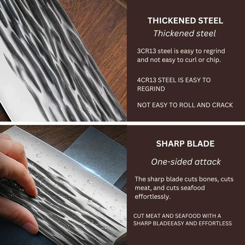 🥩hachoir serbe fait main avec lame en acier à haute teneur en carbone pleine soie