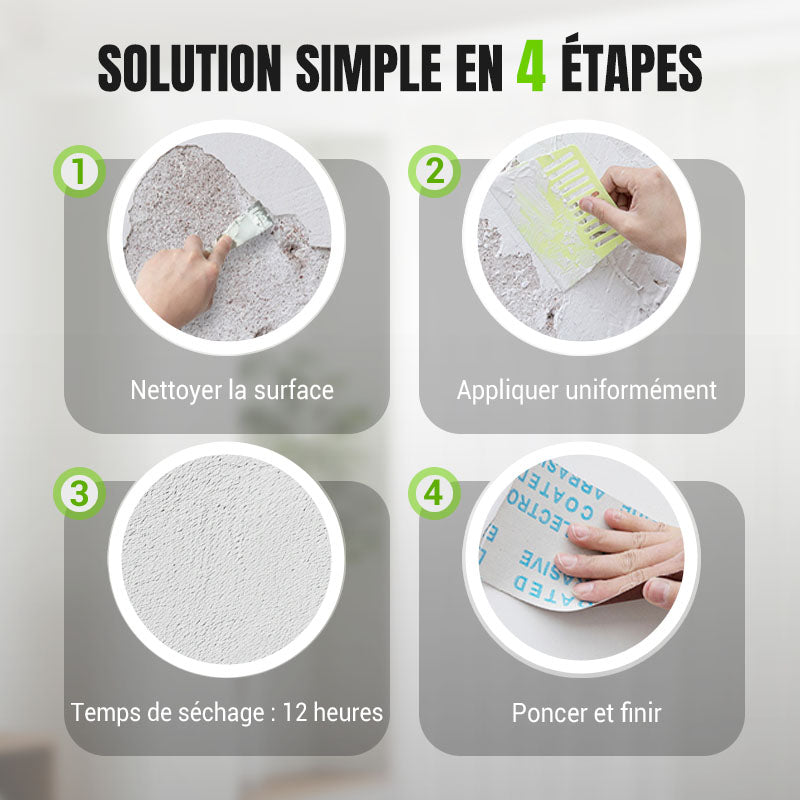🏆Livraison limitée dans le temps papier abrasif + grattoir🔥Pâte de réparation murale imperméable et résistante à la moisissure✨