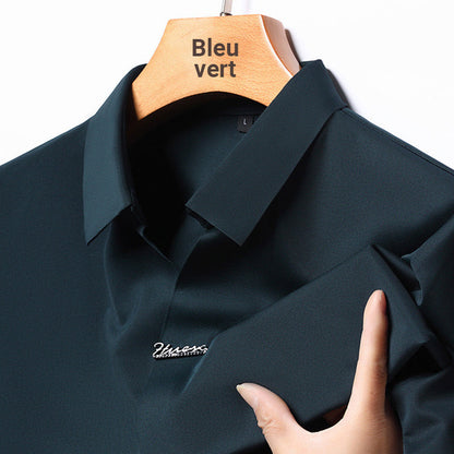 🔥 T-shirt décontracté à revers pour homme, respirant et infroissable